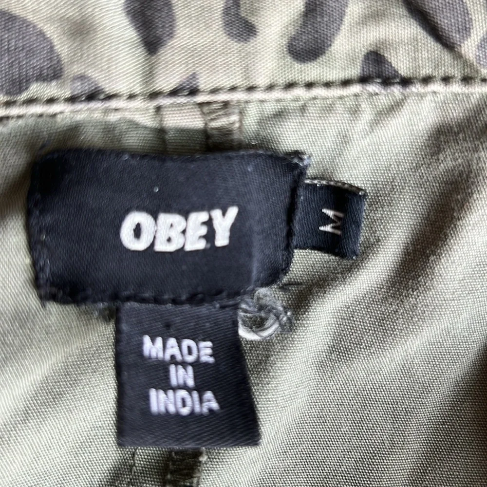 Obey Military Style Leopard Print Jacket